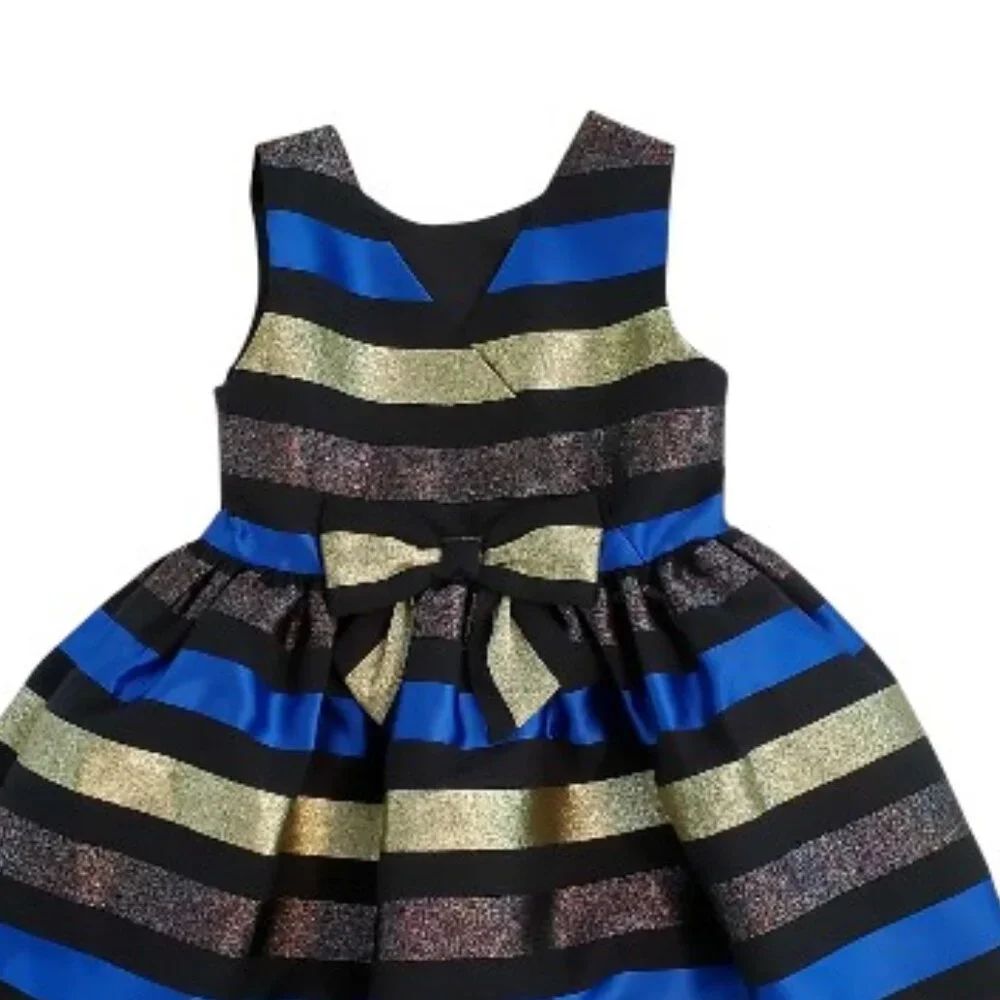 Gymboree Striped Gold Party Dress Size 4